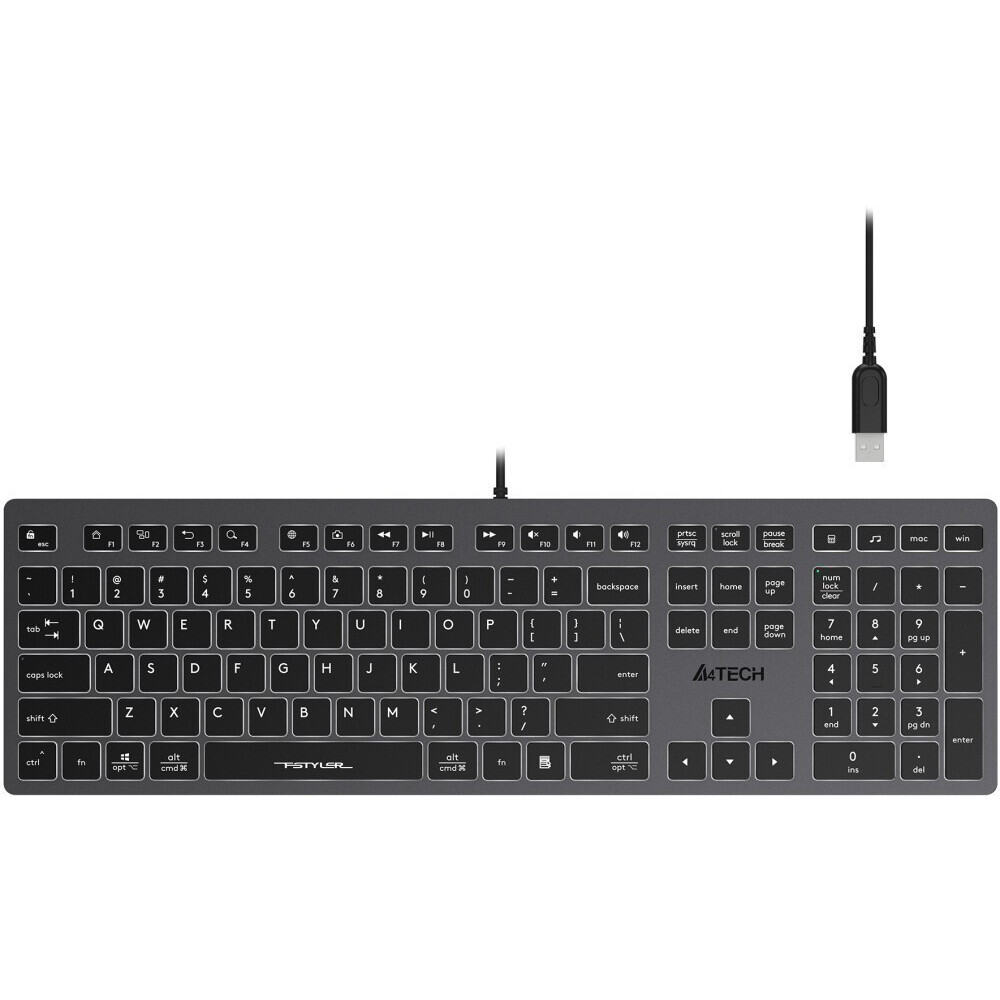 Tastatūra A4Tech Fstyler FX60H Grey (A4TKLA47125) - foto 2