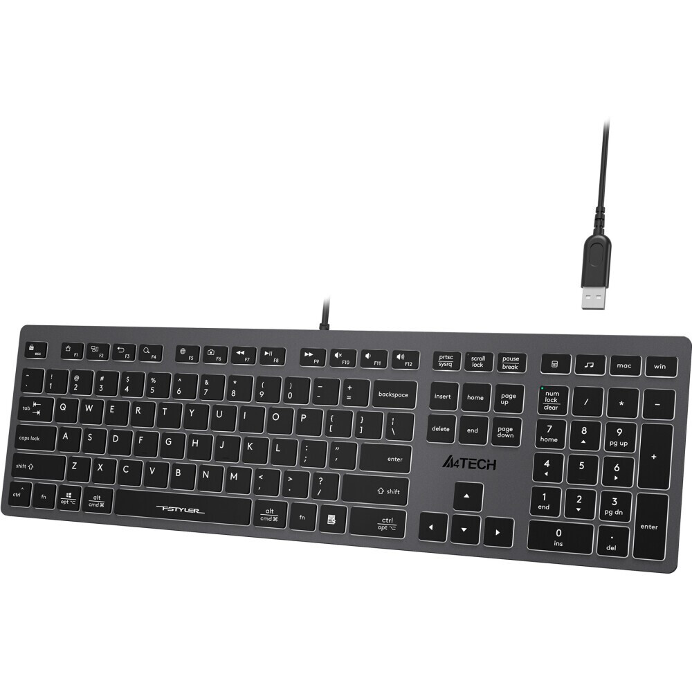 Tastatūra A4Tech Fstyler FX60H Grey (A4TKLA47125) - foto 4
