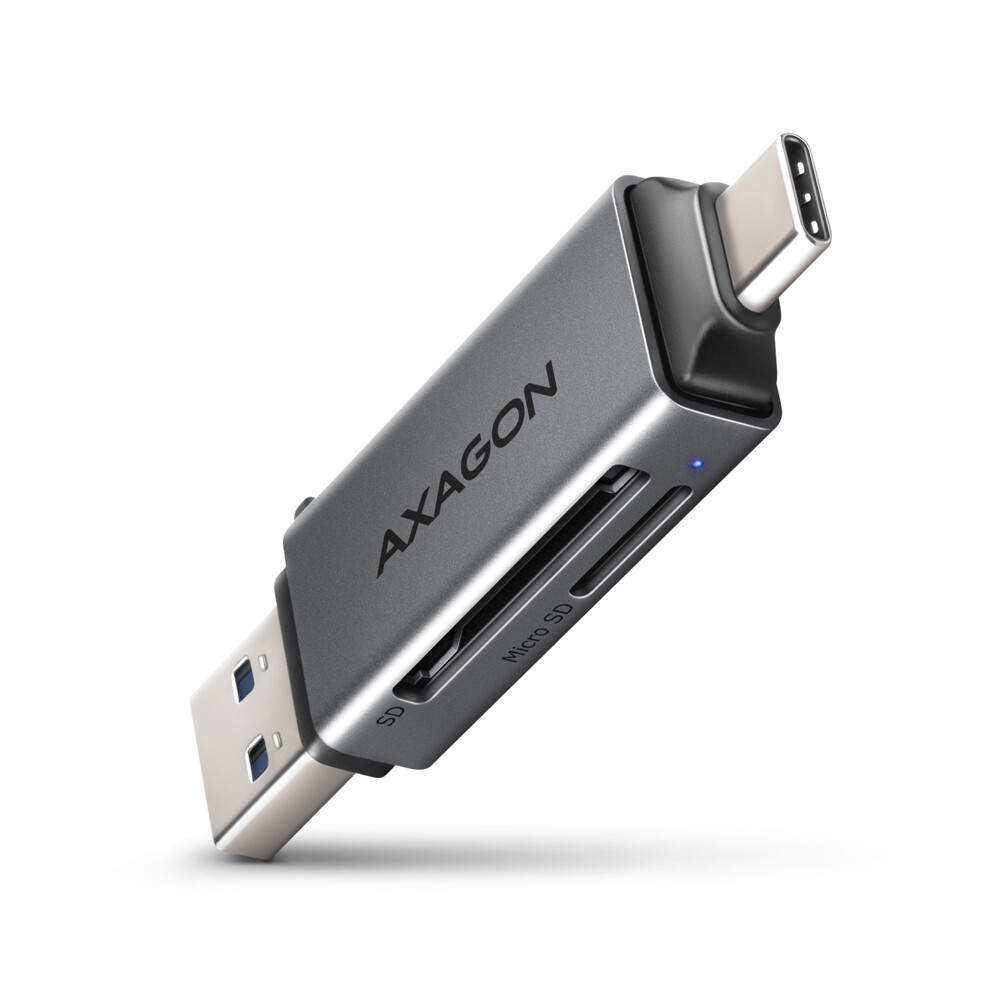 Axagon CRE-DAC External, Type-C+Type-A 2-slot SD/microSD (CRE-DAC)