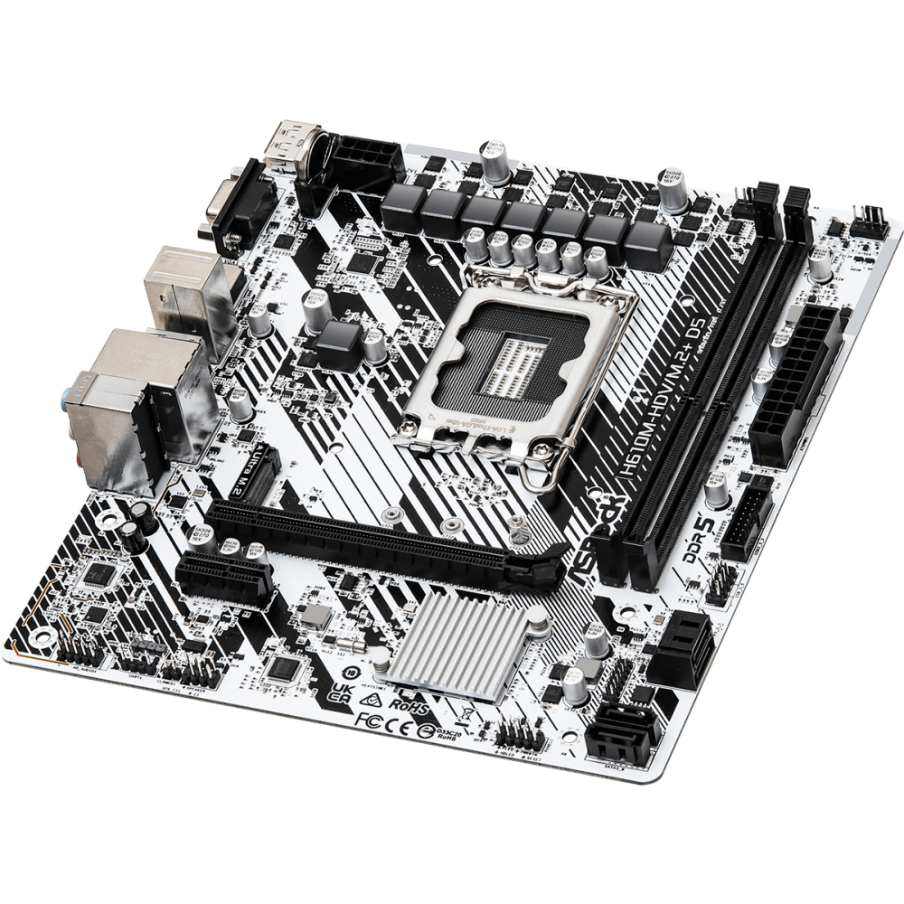 Pamatplate ASROCK H610 H610M-HDV/M.2+ White (90-MXBM50-A0UAYZ) - foto 2