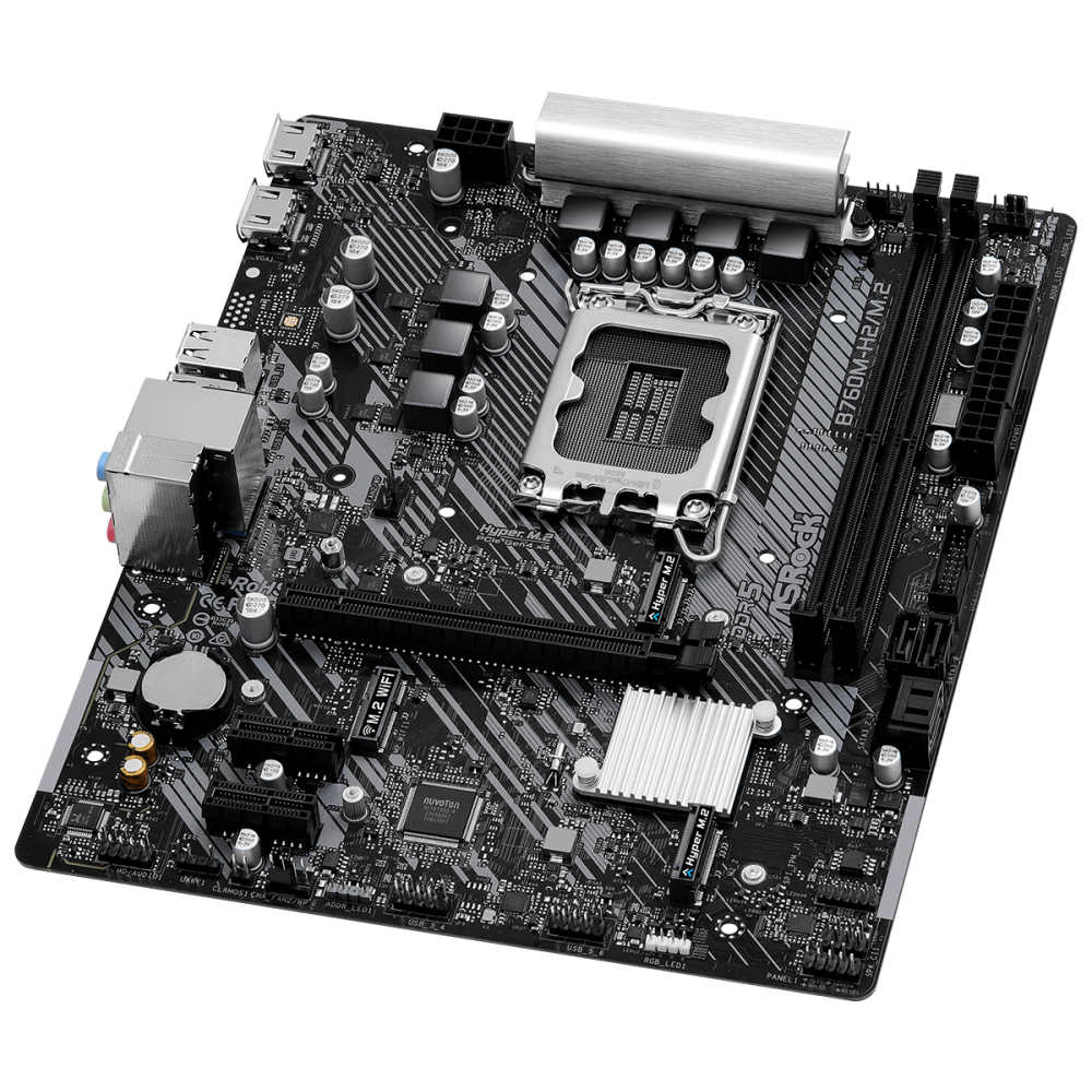 Pamatplate ASROCK B760 B760M-H2/M.2 Black (90-MXBN00-A0UAYZ) - foto 2