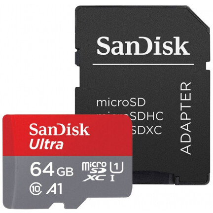 Atmiņas kartes SanDisk Ultra microSDXC 64GB + SD Adapter (GN6MA) - SDSQUAB-064G-GN6MA