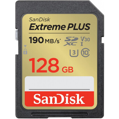Carte mémoire SanDisk Extreme PLUS 128GB SDXC Memory Card - SDSDXWA-128G-GNCIN