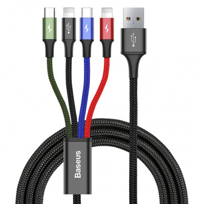 BASEUS USB TO 4IN1 1.2M/BLACK (CA1T4-A01)