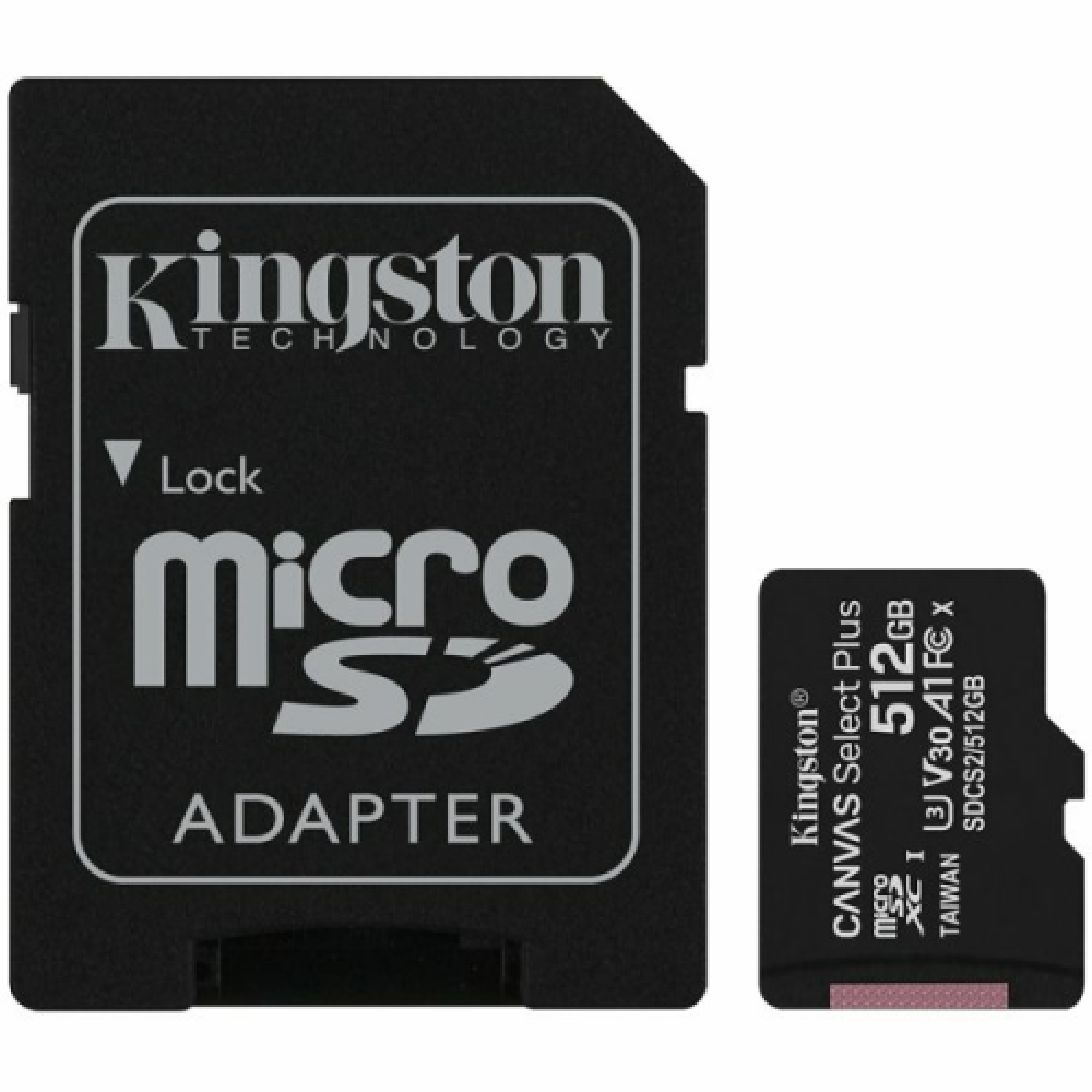 Atmiņas kartes Kingston Canvas Select Plus 512GB micSDXC (SDCS2/512GB)
