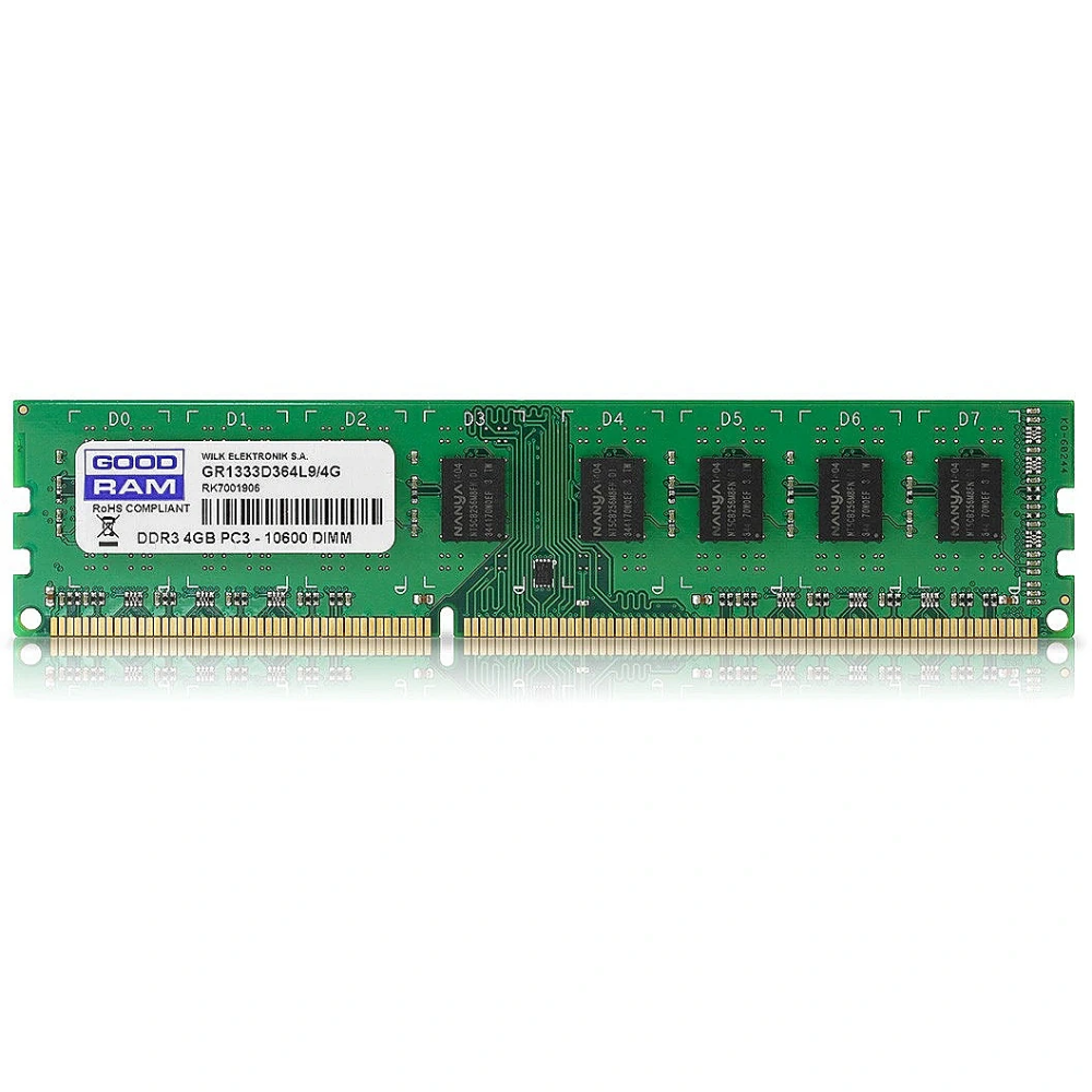 Operatīvā atmiņa Goodram 4GB 1333MHz DDR3 CL9 (GR1333D364L9S/4G)