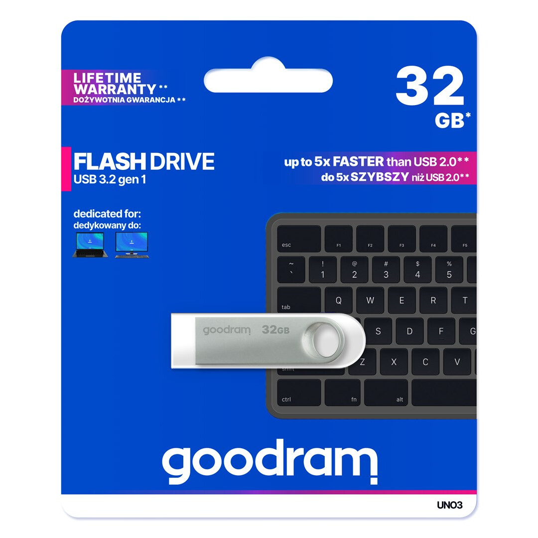 USB zibatmiņa Goodram UNO3 32 GB USB Type-A 3.2 Gen 1 (PAMGORFLD0437)