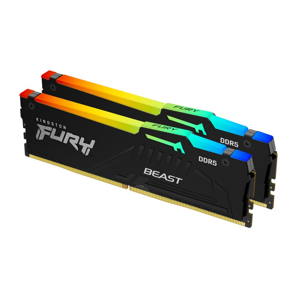 Operatīvā atmiņa Kingston FURY Beast RGB 64GB 5600MHz DDR5 CL40 Kit of 2x32GB (KF556C40BBAK2-64)