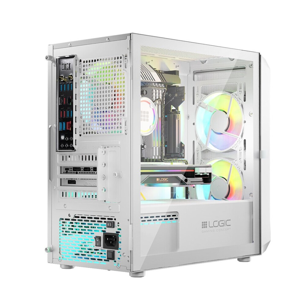 Datoru korpuss Logic PORTOS ARGB Mini Tower White (AM-PORTOS-20-0000000-0002) - foto 5