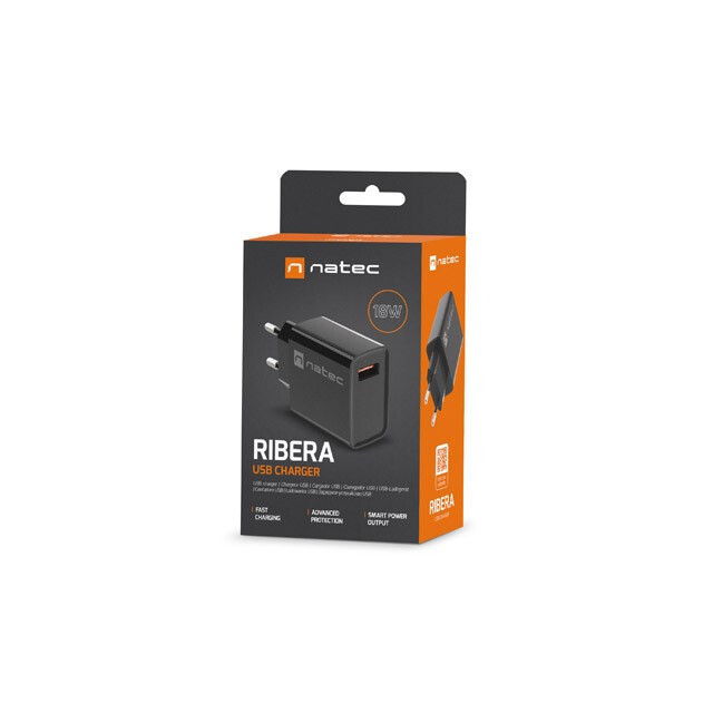 NATEC MAINS RIBERA USB-A 18W BLACK (NUC-2058) - foto 6