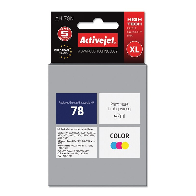 Cartouche Activejet AH-78N Ink (Replacement HP 78 C6578D; Supreme; 47 ml; color) (AH-78N)