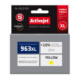 Kārtridžs Activejet AH-963YRX Ink (replacement for HP 963XL 3JA29AE; Premium; 1760 pages; 25 ml, yellow)