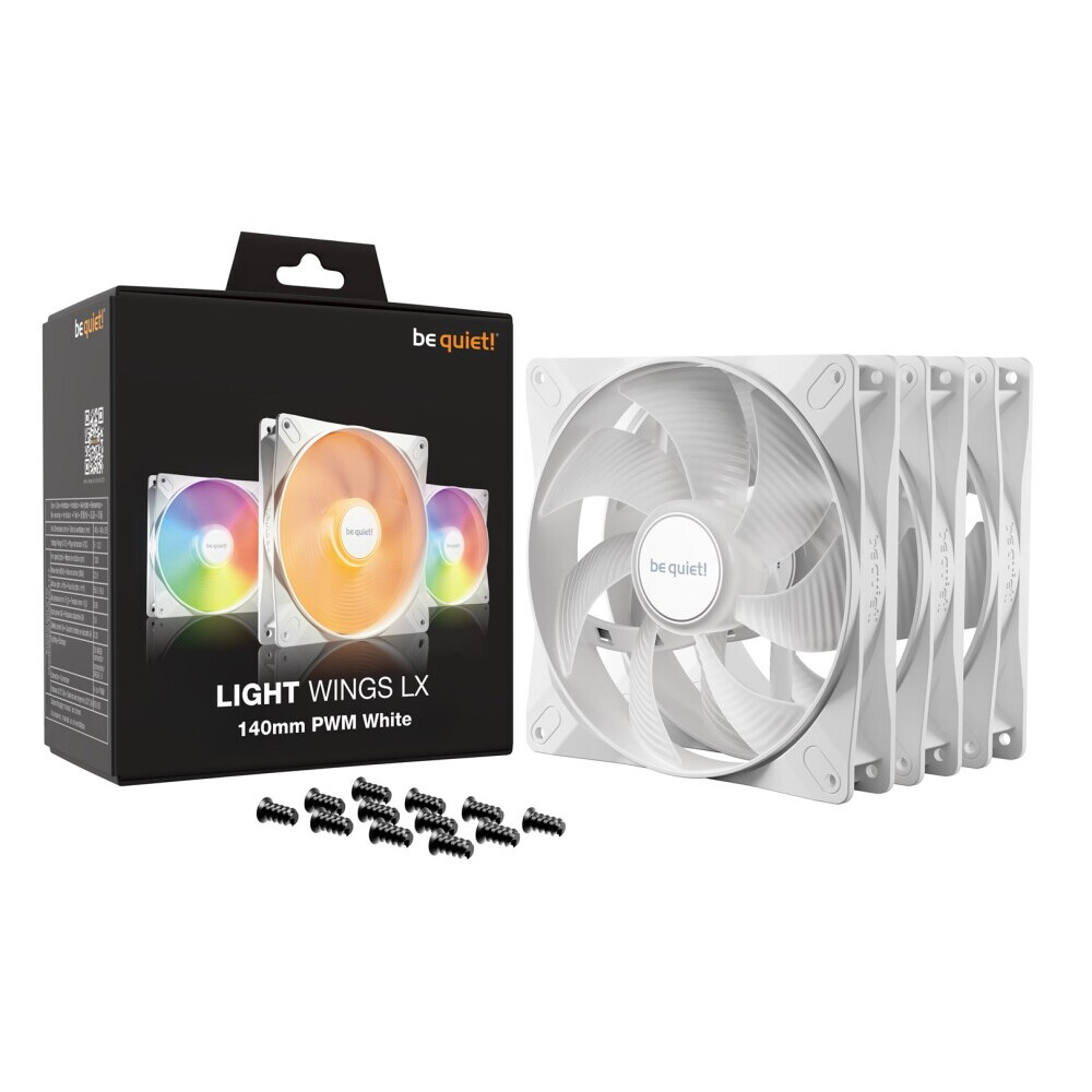 Korpusa dzesētājs be quiet! LIGHT WINGS LX 140mm PWM 3-Pack White (BL128) - foto 4