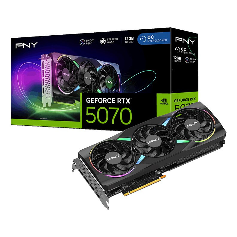 Videokarte PNY GeForce RTX 5070 EPIC-X RGB OC NVIDIA 12 GB GDDR7 (VCG507012TFXXPB1-O) - foto 5