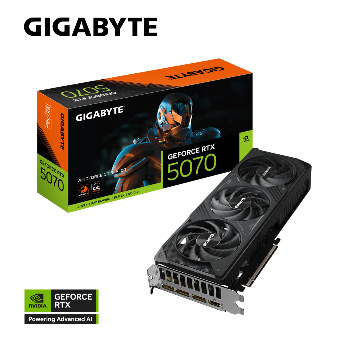 Videokarte Gigabyte GeForce RTX 5070 WINDFORCE OC SFF 12G (GV-N5070WF3OC-12GD) - foto 5