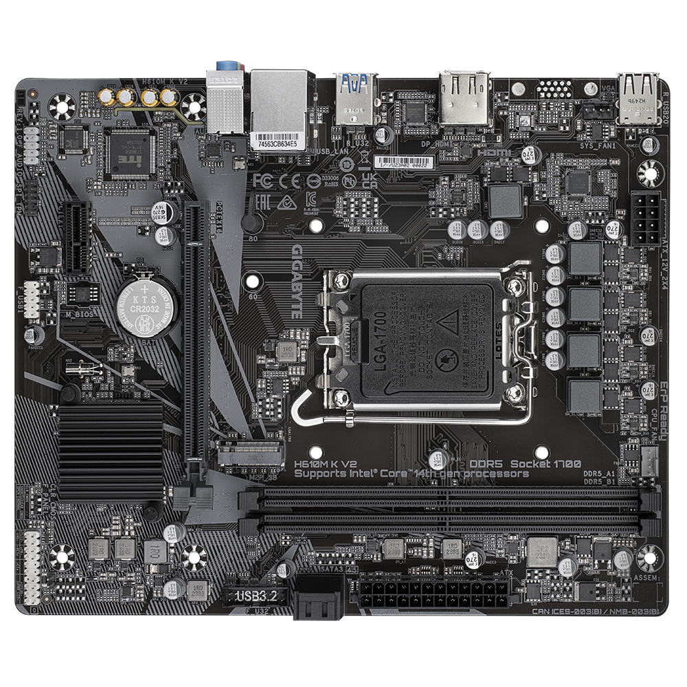 Pamatplate Gigabyte H610M K V2 LGA1700 Black - foto 4
