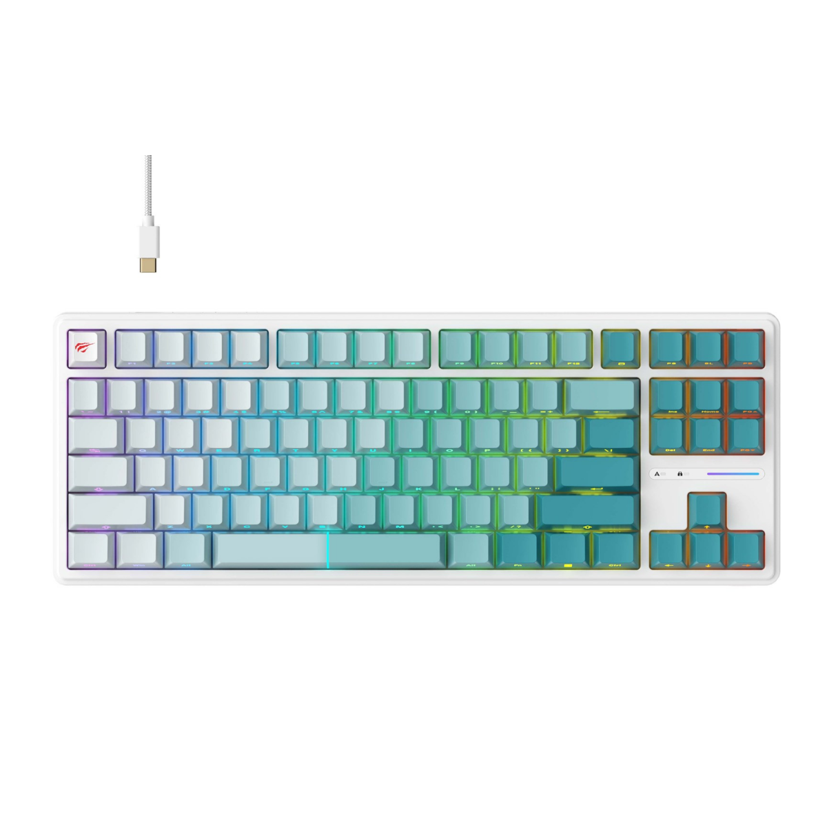 Tastatūra Havit KB901L White, Green - KB901Lwg