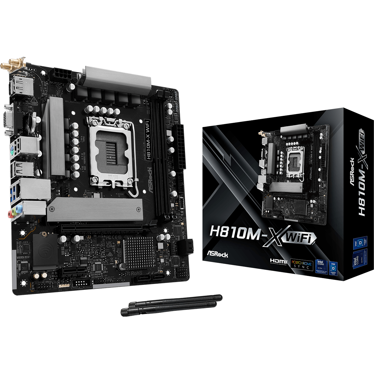 Pamatplate ASRock H810 H810M-X WIFI Black (90-MXBS6-A0UAYZ) - foto 3