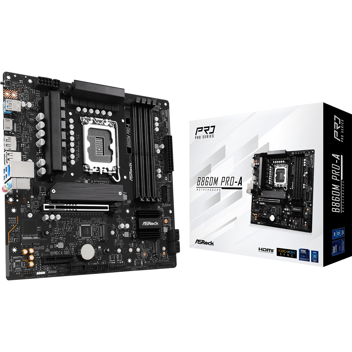 Pamatplate ASRock B860 B860M Pro-A Black (90-MXBRR0-A0UAYZ) - foto 3