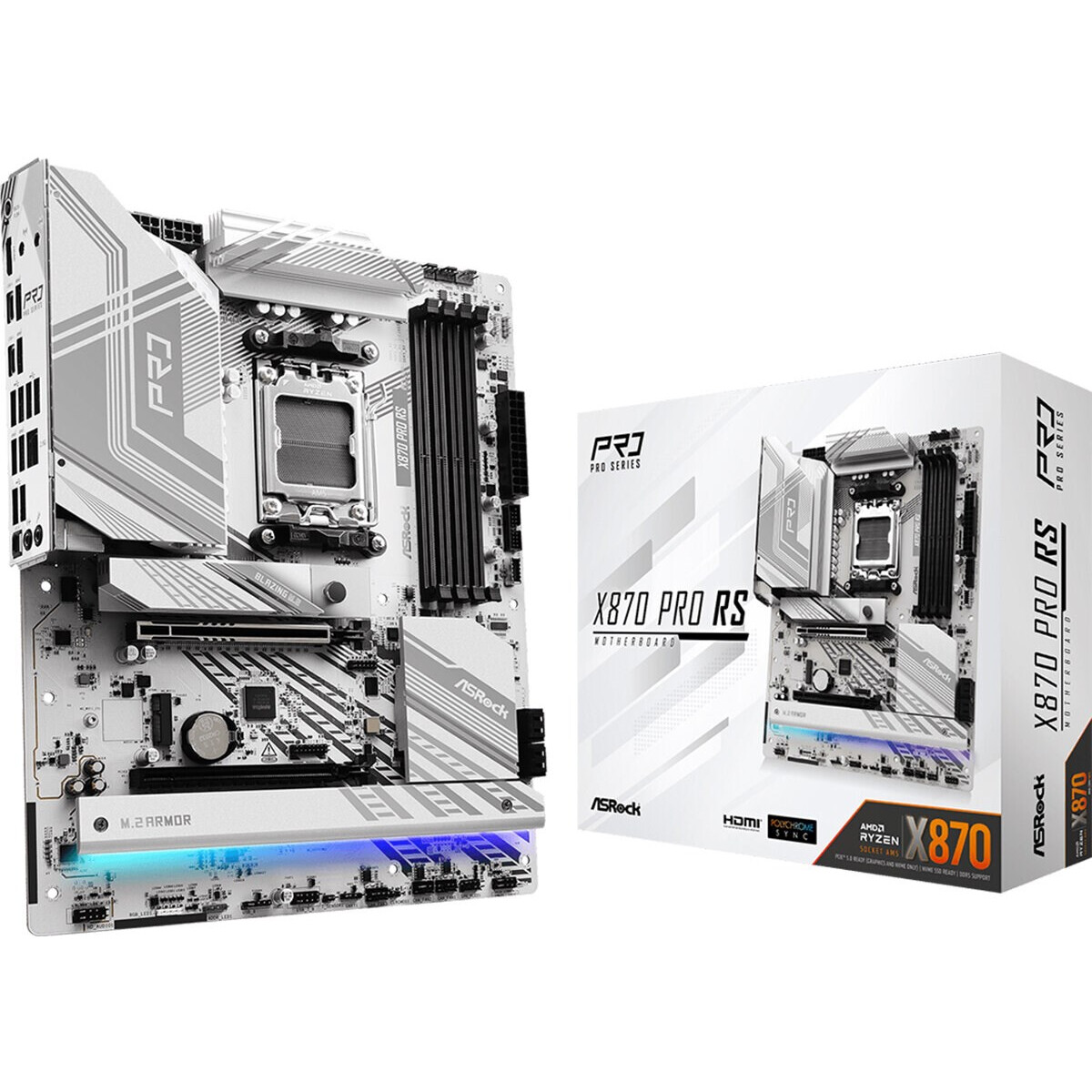 Pamatplate ASRock X870E X870 Pro RS White (90-MXBPZ0-A0UAYZ) - foto 3