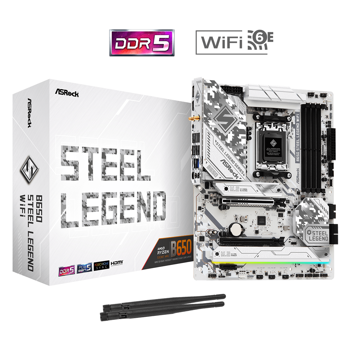 Pamatplate ASROCK B650 STEEL LEGEND WIFI White (90-MXBN90-A0UAYZ) - foto 3
