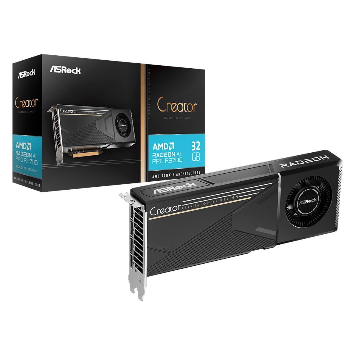 Carte graphique ASRock Radeon AI PRO AMD Radeon AI PRO R9700 Creator 32GB GDDR6 Black - R9700 CT 32G - photo 3