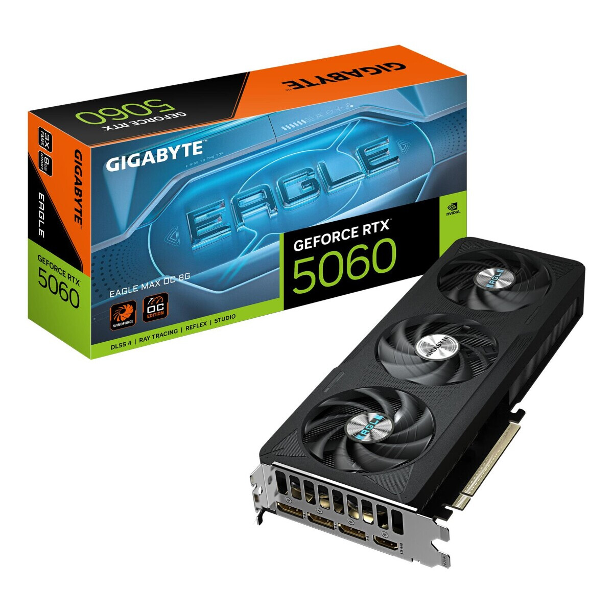 Videokarte GIGABYTE GeForce RTX 5060 EAGLE Max OC 8GB GDDR7 BLACK (GV-N5060EAGLEMAX OC-8GD) - foto 2
