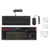 Tastatūra + pele Lenovo GX31N91913 keyboard Mouse included Gaming USB US English Black