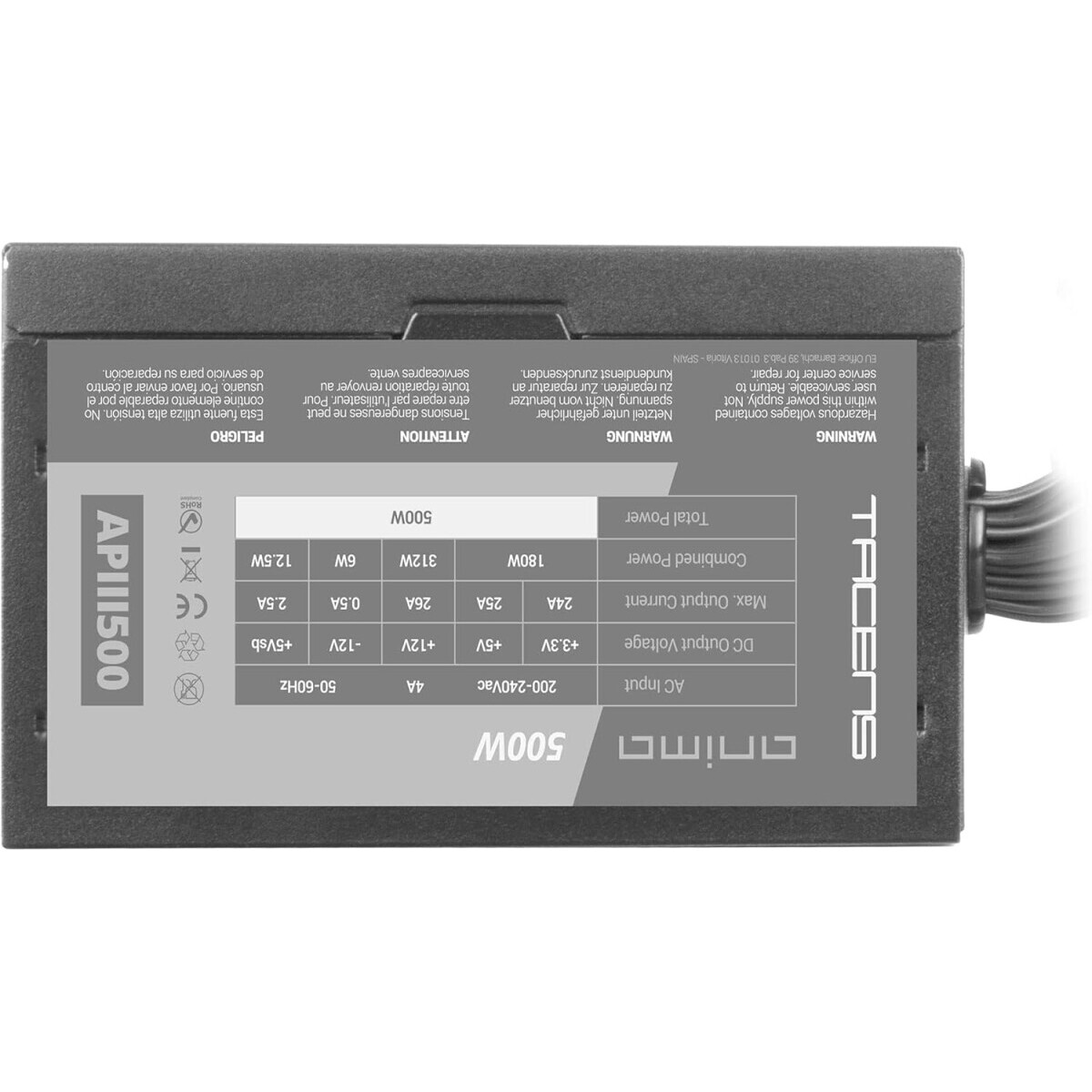 Barošanas bloks TACENS Anima APIII - 500W Black (APIII500) - foto 2