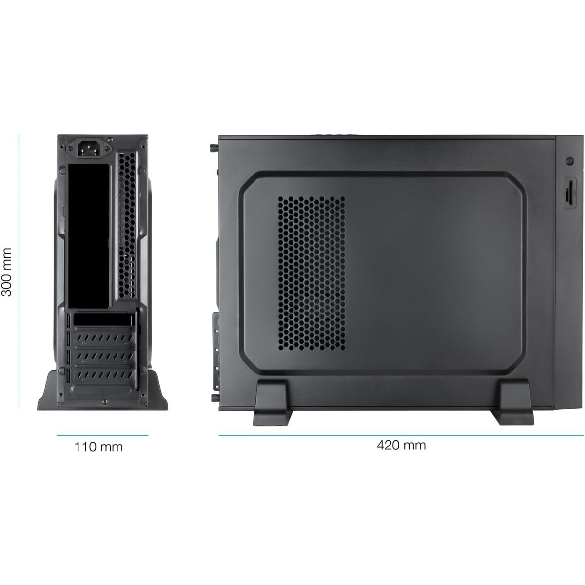 Datoru korpuss TooQ TQC-3008U3C + 500W PSU Black - foto 3