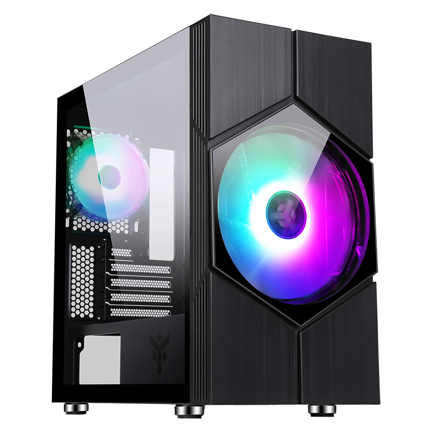 Datoru korpuss iTek Vortex RGB Black (ITGCACOLVB)