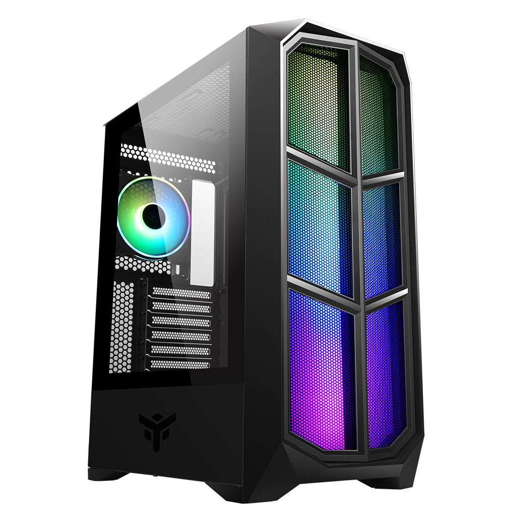 Datoru korpuss iTek Vertibra Y210 RGB Black (ITGCAVY210)