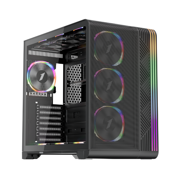 Datoru korpuss 1stPlayer Black (VT7-BK-4FS7)