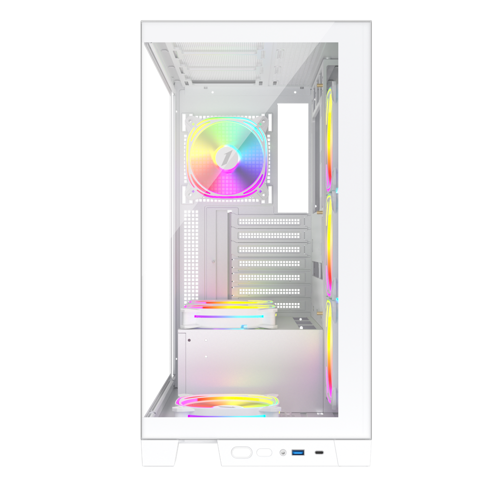 Datoru korpuss 1stPlayer White (Mi8-WH-3FC7R-W-1FC7-W) - foto 2