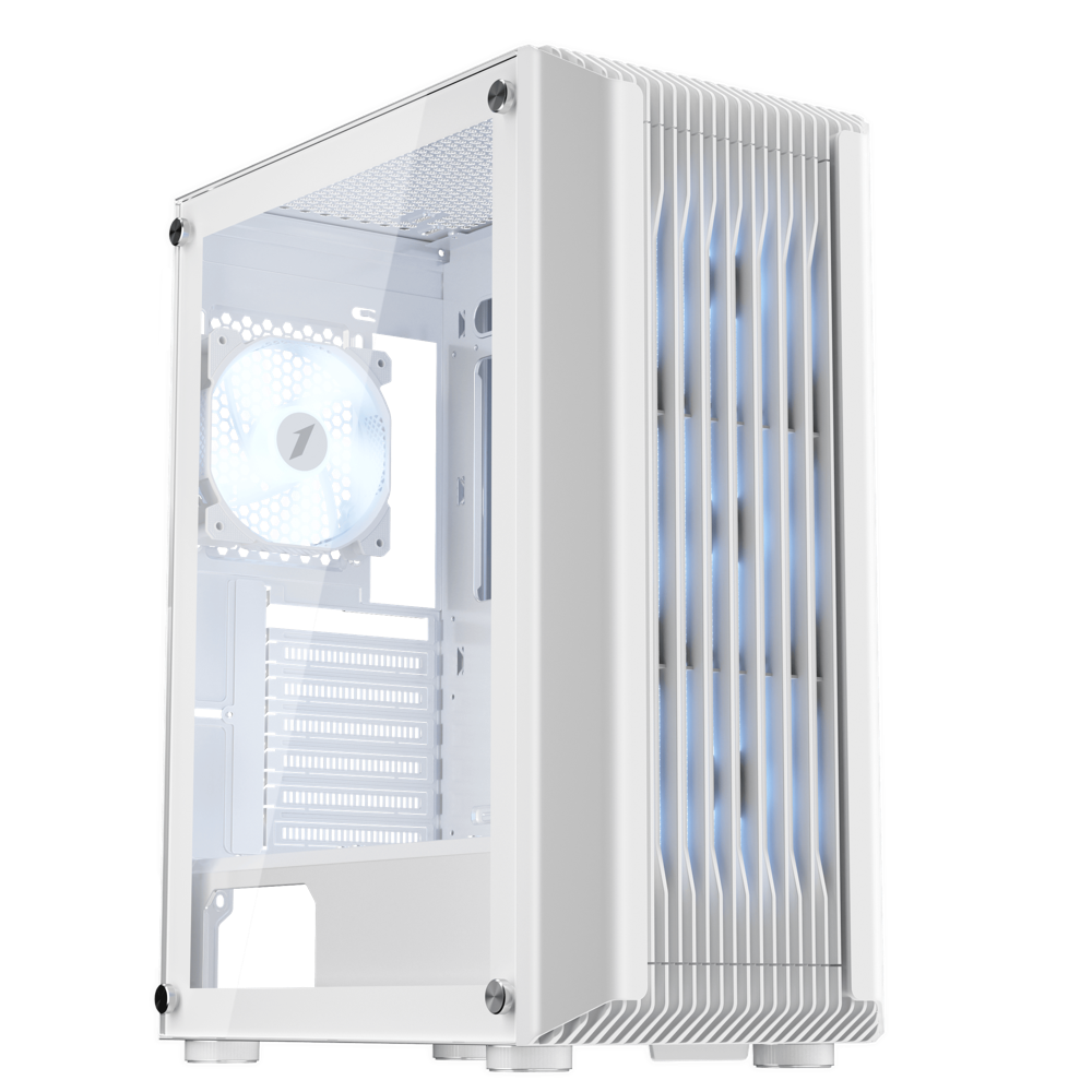 Datoru korpuss 1stPlayer H6 White (H6-WH-4F7-W)