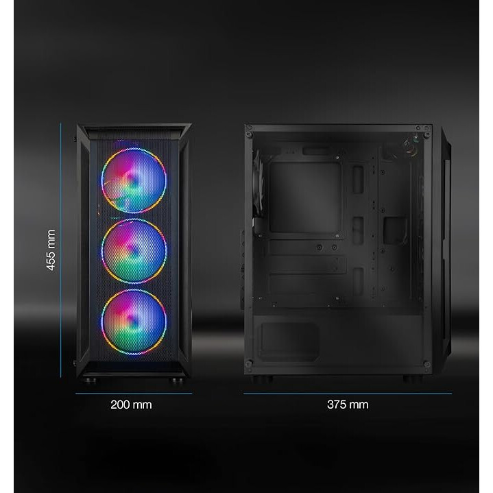 Datoru korpuss Ragnärok Black TQGCC101-B - foto 4