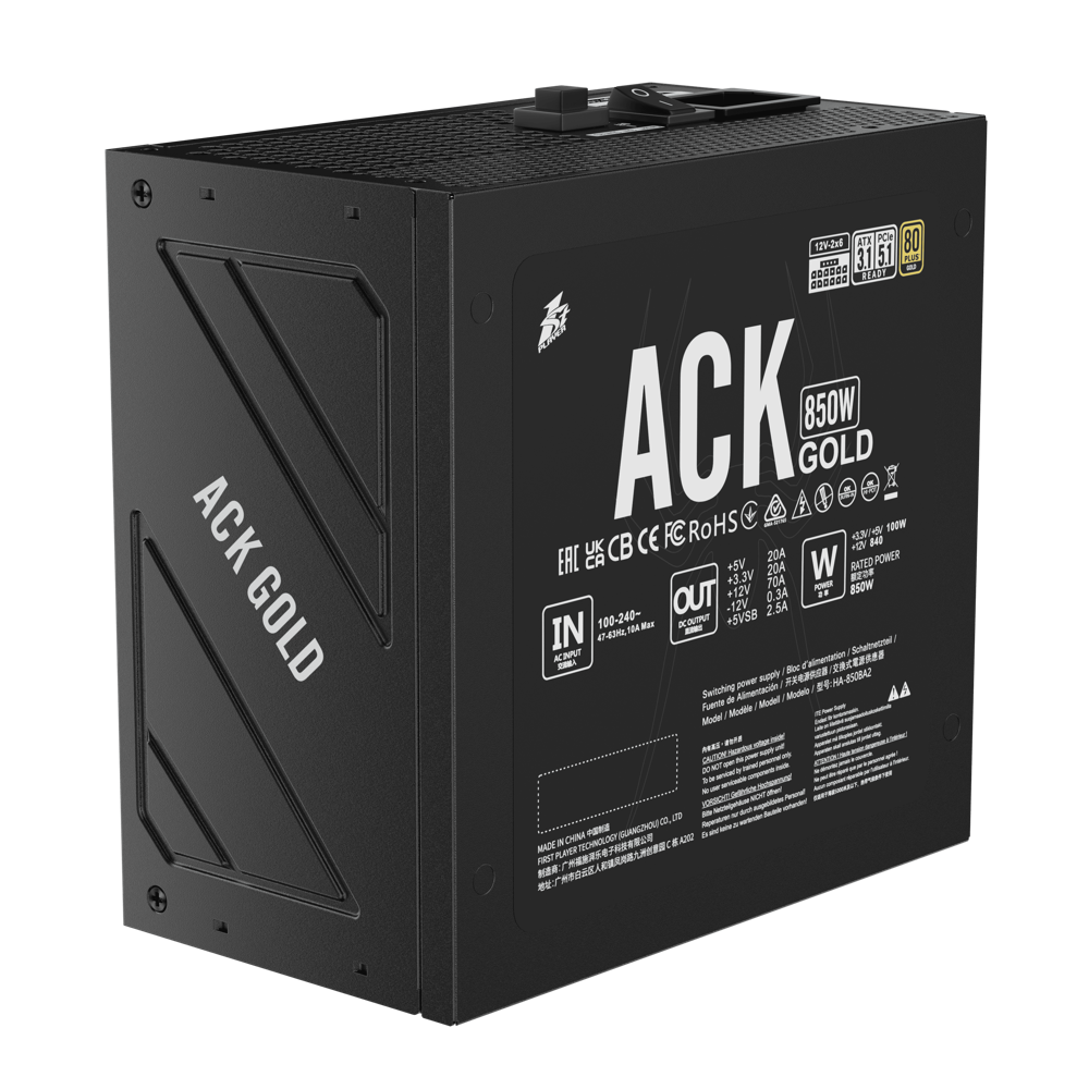Barošanas bloks 1stPlayer ACK Gold 850W Black (HA-850BA2) - foto 5