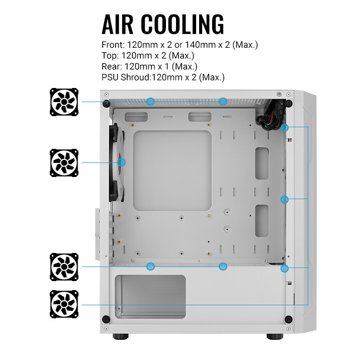 Datoru korpuss AeroCool Trinity Mini White (Trinity Mini-G-Wh-v2) - foto 2
