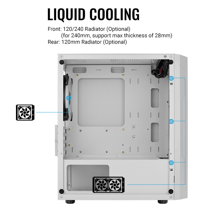 Datoru korpuss AeroCool Trinity Mini White (Trinity Mini-G-Wh-v2) - foto 3