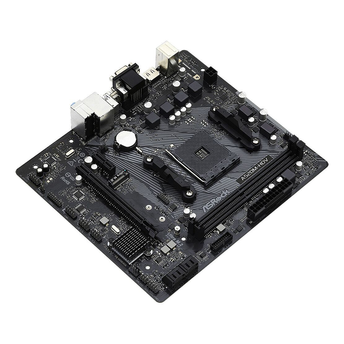Pamatplate ASRock A520 A520M-HDV Black (90-MXBE50-A0UAYZ) - foto 4