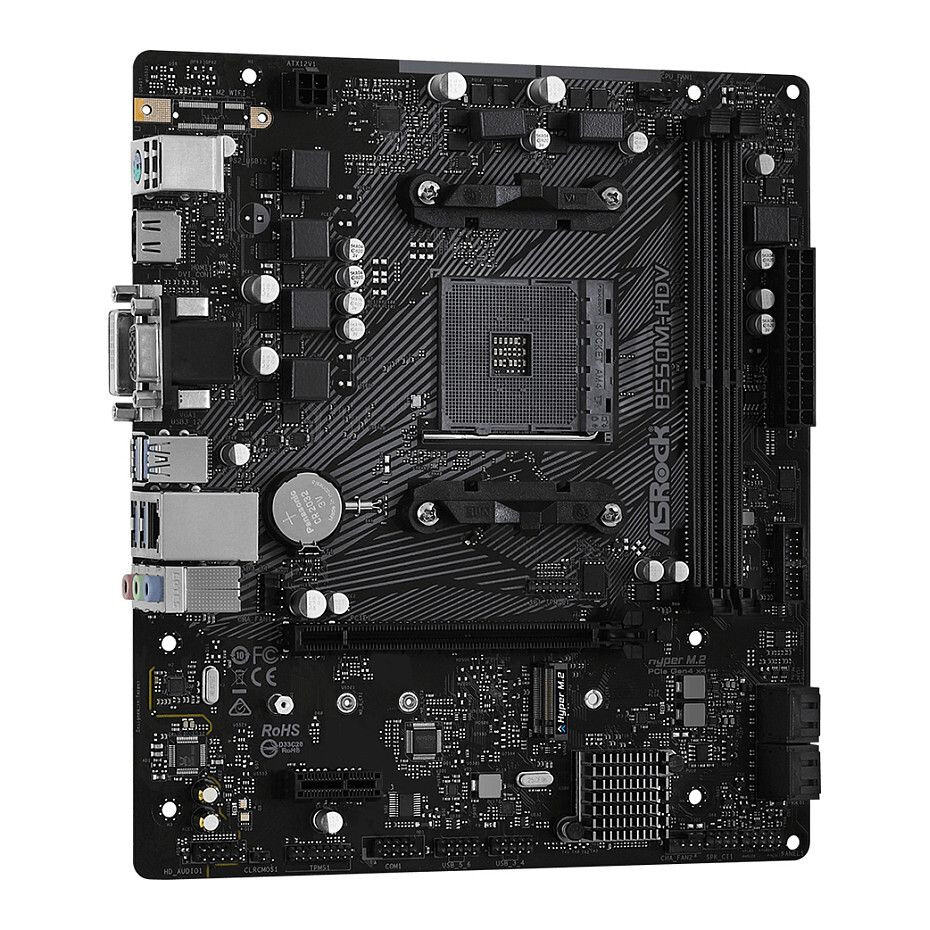 Pamatplate ASRock B550 B550M-HDV Black (90-MXBDJ0-A0UAYZ) - foto 2