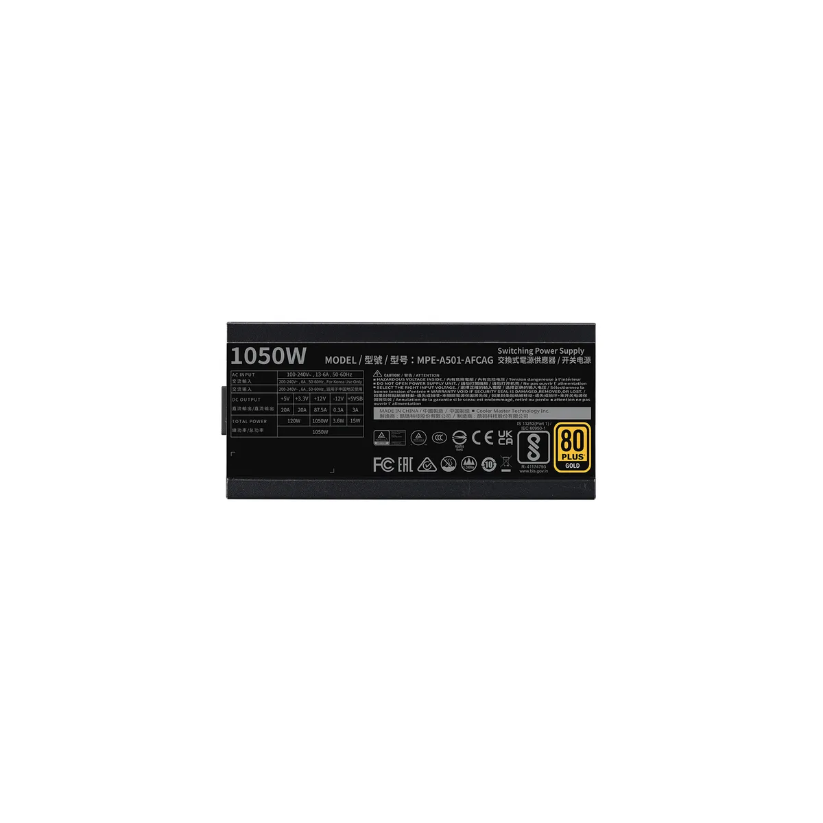 Barošanas bloks Cooler Master MWE Gold 1050 - V2 1050W Black (MPE-A501-AFCAG-3EEU) - foto 3