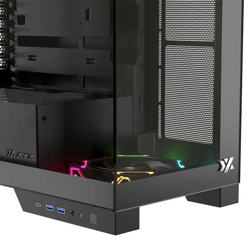 Datoru korpuss XYZ Trifecta Hydrotemp Mid-Tower Black (XYZ-SA-977) - foto 8
