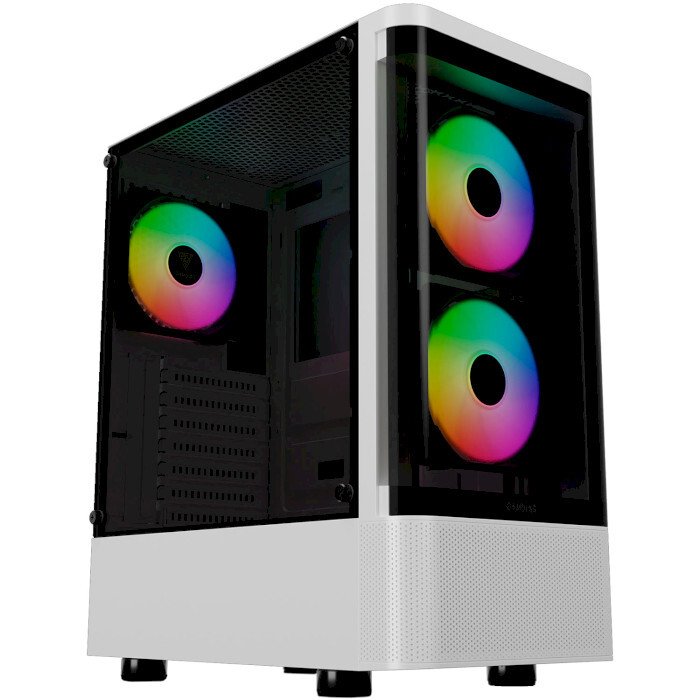 Datoru korpuss Gamdias Talos E3 CG Mid‑Tower White (16332-32AB3-30000-G)