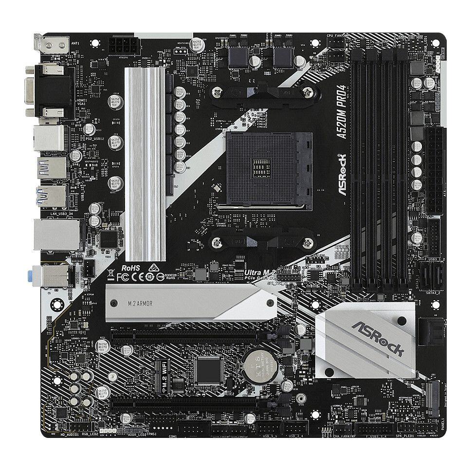 Pamatplate ASRock A520M PRO4 (A520M PRO4) - foto 4