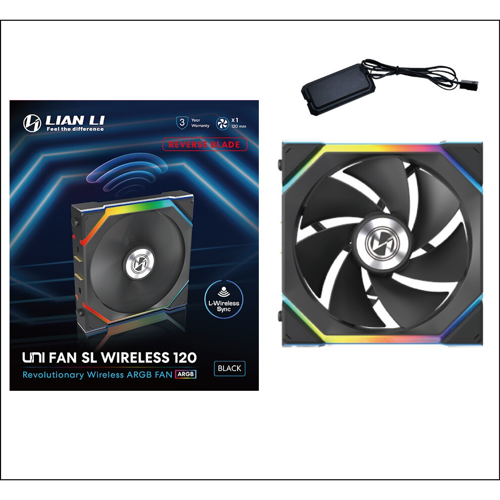 Korpusa dzesētājs Lian Li Uni Fan SL Wireless Reverse RGB Case Fan 12cm Black (G99.12RSL1W1B.00) - foto 4