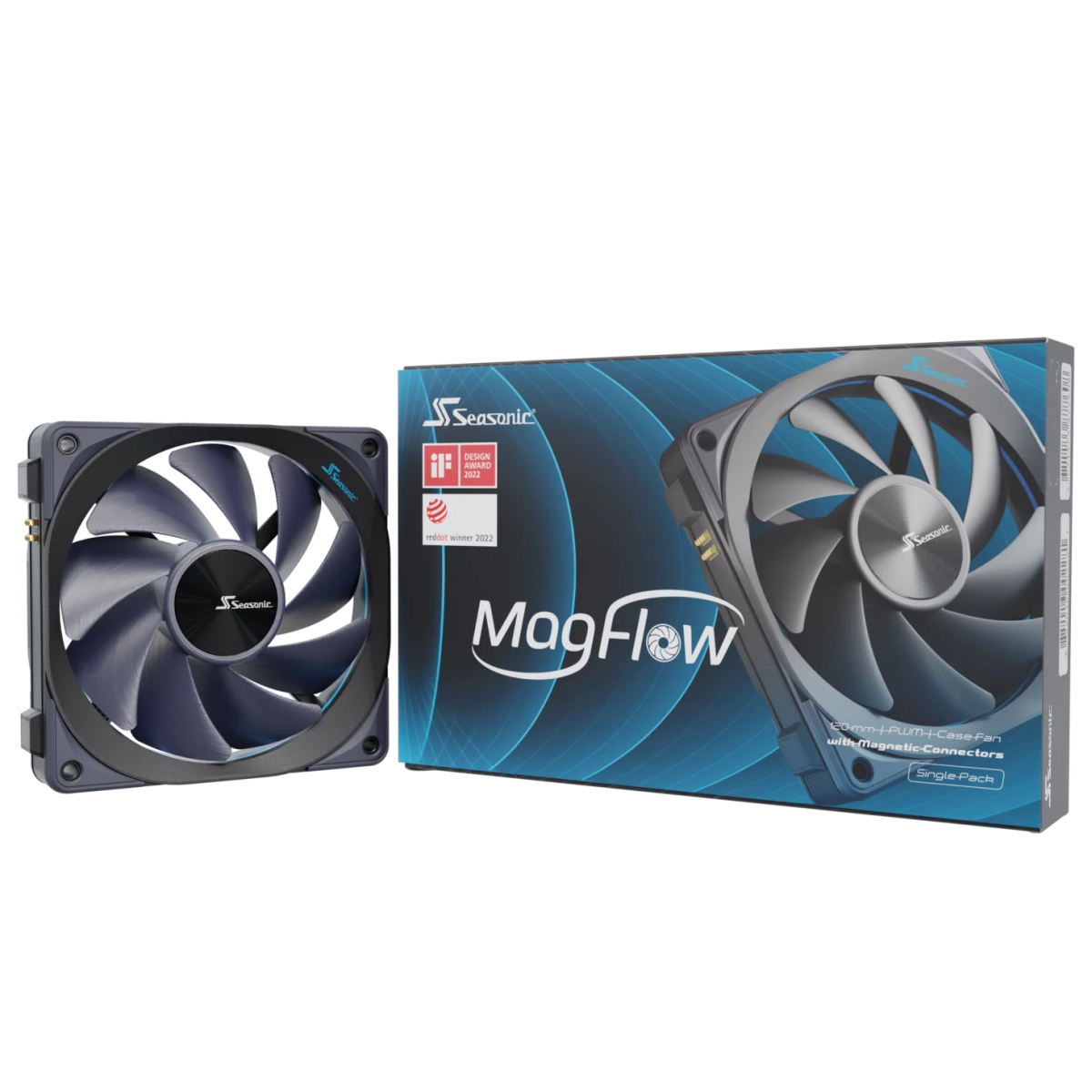 Korpusa dzesētājs Seasonic MagFlow Case Fan 12cm Black (MAGFLOW-1)
