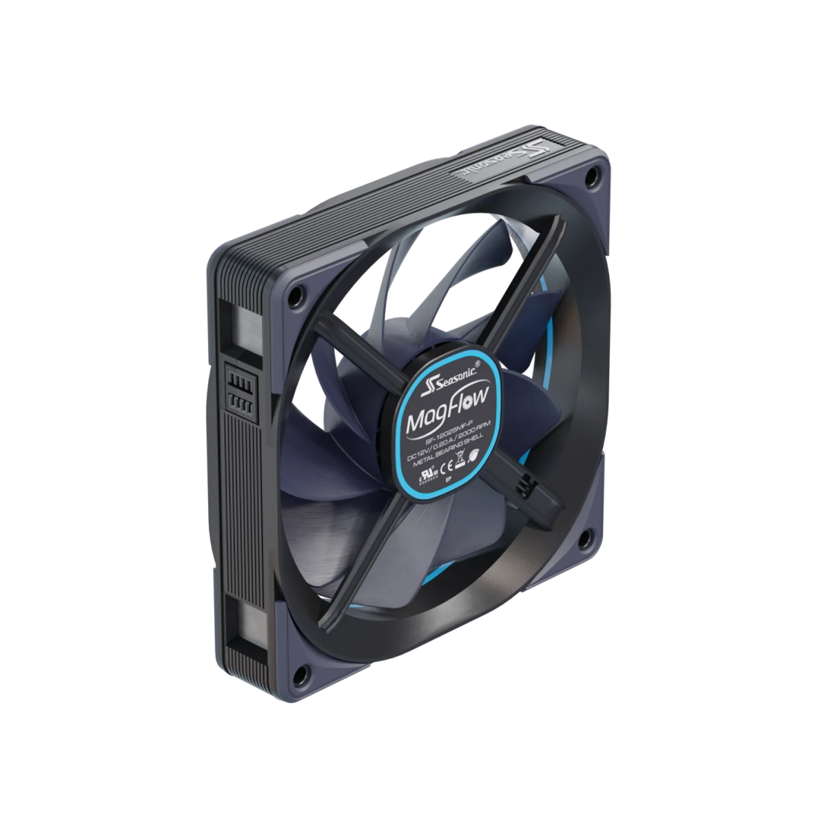 Korpusa dzesētājs Seasonic MagFlow Case Fan 12cm Black (MAGFLOW-1) - foto 6