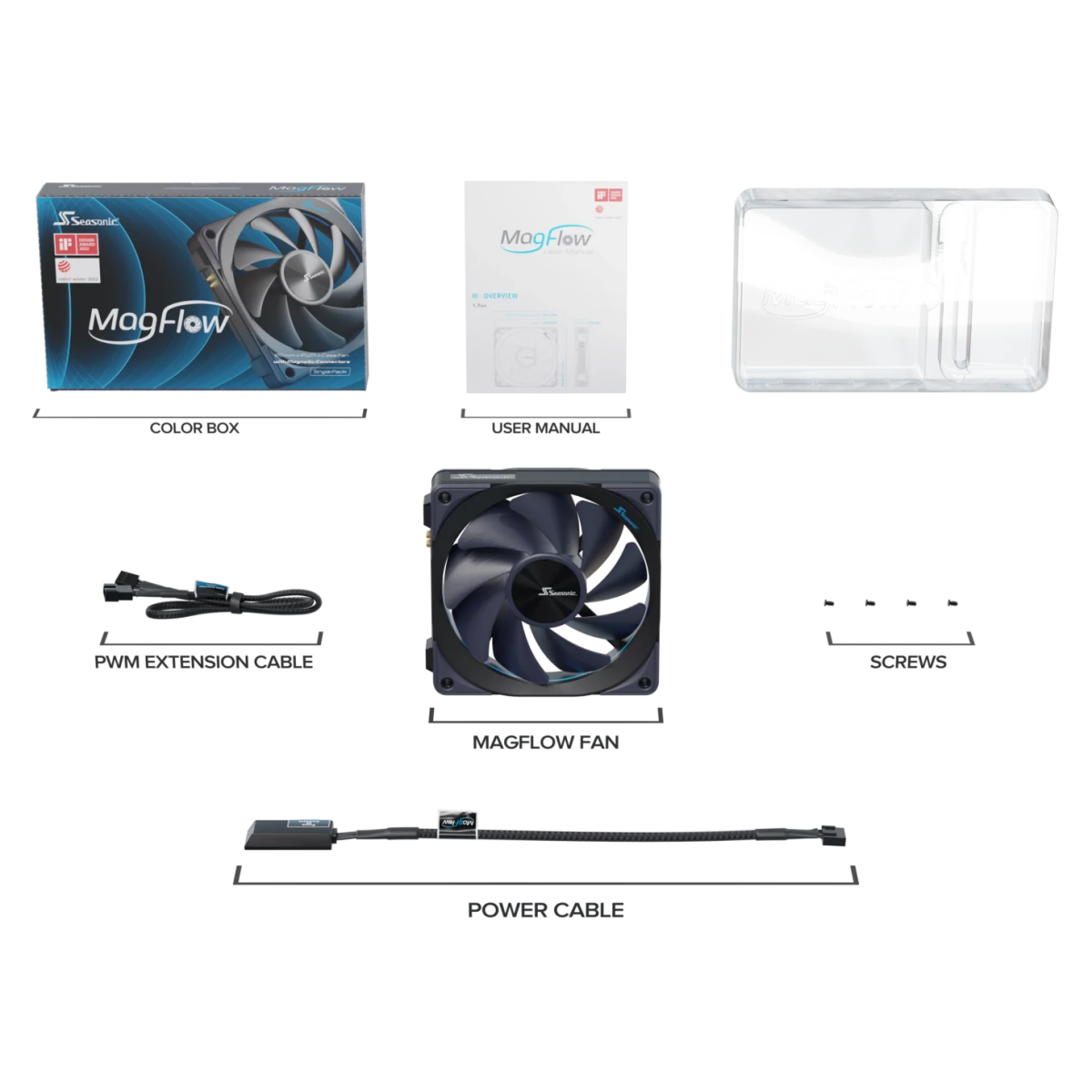 Korpusa dzesētājs Seasonic MagFlow Case Fan 12cm Black (MAGFLOW-1) - foto 9