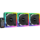 Korpusa dzesētājs Pack of 3 AeroCool Edge 14 Pro RGB 14cm Case Fans Black (ACF4-EG10217.12)